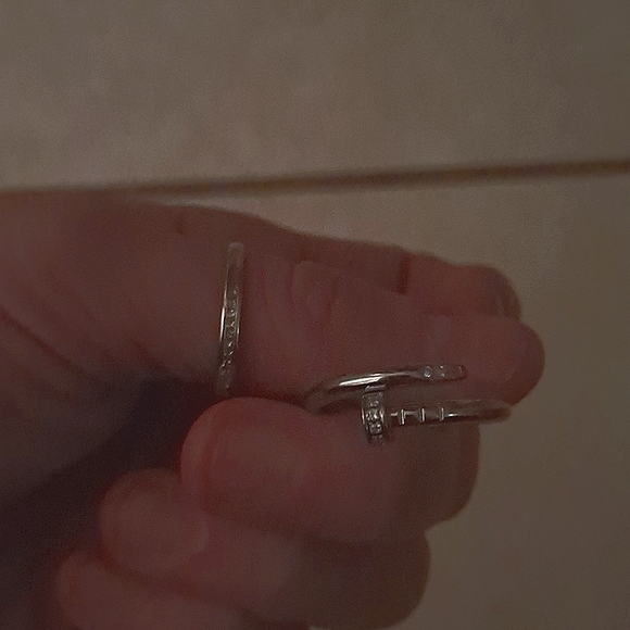 NaiL shaped Rings- Base color w/shiny diamond stones: cz or crystal💍 - Picture 2 of 5